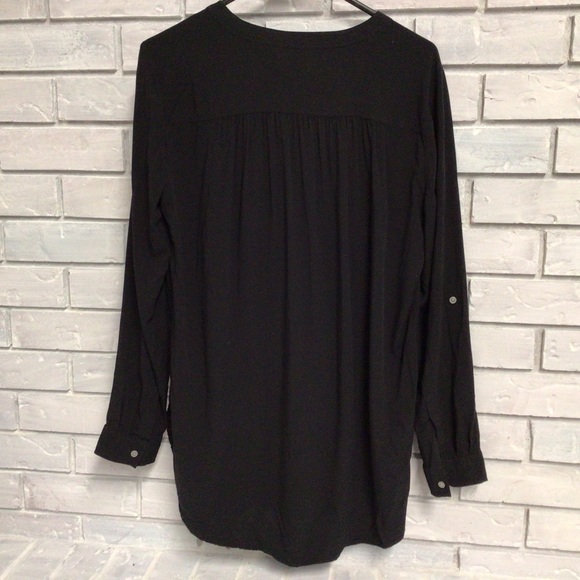 LOFT BLACK OVERSIZED BUTTON DOWN SHIRT SIZE MEDIUM - Picture 2 of 6